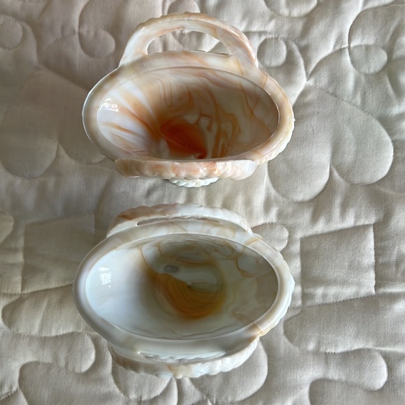AKRO AGATE. BEAUTIFUL MARBLEIZED BASKETS. SET OF 2 - Picture 2 of 9